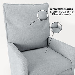 Poltrona Amamentação Balanço e Puff Quarto Boucle Bia - 5