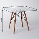 Ver imagem 3 de Jogo de Mesa Eames Tampo Quadrado Vidro 90cm 4 Cadeiras Pretas