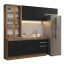 Ver imagem 3 de Armário de Cozinha Completa 270cm Rustic/preto Glamy Madesa 16