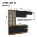 Ver imagem 4 de Armário de Cozinha Completa 270cm Rustic/preto Glamy Madesa 16