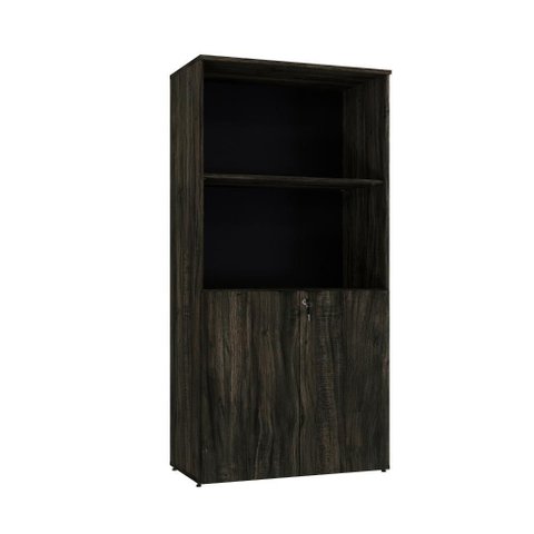 Armário Alto Estante com 02 Portas 161,5x80x42cm Wlae80 Carvalho Dark - Preto