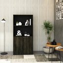 Ver imagem 4 de Armário Alto Estante com 02 Portas 161,5x80x42cm Wlae80 Carvalho Dark - Preto