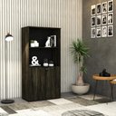 Ver imagem 2 de Armário Alto Estante com 02 Portas 161,5x80x42cm Wlae80 Carvalho Dark - Preto
