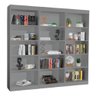 Kit 3 Estantes Livreiro Office Multiuso 12 Prateleiras Cinza J&a - 1