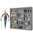 Ver imagem 6 de Kit 3 Estantes Livreiro Office Multiuso 12 Prateleiras Cinza J&a