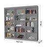 Kit 3 Estantes Livreiro Office Multiuso 12 Prateleiras Cinza J&a - 3