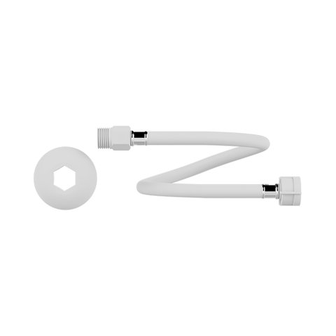 Engate Flexível de Pvc Alta Pressão 40cm Branco Branco 7121-1