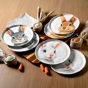 Ver imagem 2 de Jogo Pratos Sobremesa Sorrisos Coelho Páscoa 21,5cm Kit 3pçs