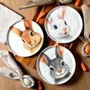 Ver imagem 1 de Jogo Pratos Sobremesa Sorrisos Coelho Páscoa 21,5cm Kit 3pçs