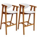 Ver imagem 1 de Kit 02 Banquetas Alta Para Cozinha Bancada Bar Sala de Jantar Fixa Cecília L02 Facto Branco - Lyam L
