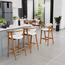 Ver imagem 2 de Kit 02 Banquetas Alta Para Cozinha Bancada Bar Sala de Jantar Fixa Cecília L02 Facto Branco - Lyam L