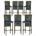 Ver imagem 1 de 7 Banqueta em Alumínio Roma Marrom Corda Náutica Tecido 10