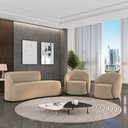 Ver imagem 2 de Sofá 3 Lugares Orgânico 180cm Morgan e 2 Poltronas Lua Suede Marrom Rato D03 - D’Rossi