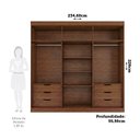 Ver imagem 4 de Guarda-Roupa Casal 6 Portas com Espelhos 234cm 100% MDF Boston Espresso Móveis Marrom/Jequitiba