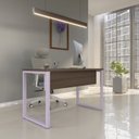 Ver imagem 1 de Escrivaninha Mesa Escritório X 150cm Industrial Walnut e Lilas Marrom