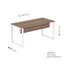 Ver imagem 4 de Escrivaninha Mesa Escritório X 150cm Industrial Walnut e Lilas Marrom