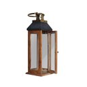 Ver imagem 3 de Lanterna Marroquina Madeira Alça Metal Dourado Porta Velas