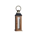 Ver imagem 2 de Lanterna Marroquina Madeira Alça Metal Dourado Porta Velas