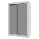 Ver imagem 3 de Guarda-roupa Solteiro 2 Portas de Correr 2 Gavetas Branco/cinza Vivare Madesa