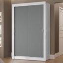 Ver imagem 1 de Guarda-roupa Solteiro 2 Portas de Correr 2 Gavetas Branco/cinza Vivare Madesa