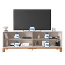 Ver imagem 3 de Rack para Tv até 65 Polegadas Mondrian 2 Portas Ripado 3d Off White/freijó - Caemmun