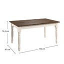 Ver imagem 4 de Mesa em Madeira Maciça com Pés Torneados Branco Envelhecido