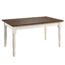 Ver imagem 1 de Mesa em Madeira Maciça com Pés Torneados Branco Envelhecido