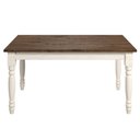 Ver imagem 2 de Mesa em Madeira Maciça com Pés Torneados Branco Envelhecido