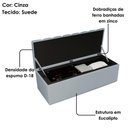 Ver imagem 5 de Cabeceira e Recamier Bau Casal 140 Cm Dalia Suede Cinza Artte