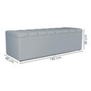 Ver imagem 3 de Cabeceira e Recamier Bau Casal 140 Cm Dalia Suede Cinza Artte