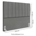 Ver imagem 4 de Cabeceira e Recamier Bau Casal 140 Cm Dalia Suede Cinza Artte