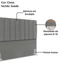 Ver imagem 6 de Cabeceira e Recamier Bau Casal 140 Cm Dalia Suede Cinza Artte