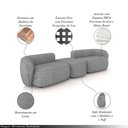Ver imagem 3 de Sofá Versátil Sala de Estar Egito 302cm Modulado Linho Cinza Manchado G52 - Gran Belo