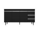 Ver imagem 1 de Balcão de Cozinha para Pia Andréia 160cm Preto S/ Tampo - AJL Móveis