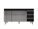 Ver imagem 2 de Balcão de Cozinha para Pia Andréia 160cm Preto S/ Tampo - AJL Móveis