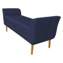 Ver imagem 2 de Calçadeira Recamier Casal 1,50m Londres Veludo Azul Marinho - Pallazio