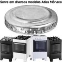 Ver imagem 4 de 4 Tampas Espalhadores de Alumínio para Boca de Fogão Atlas Mônaco, 2 Pequenas/ 2 Grandes