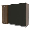 Ver imagem 1 de Armário Aéreo de Canto Glamy 1 Porta Rustic/Preto Madesa