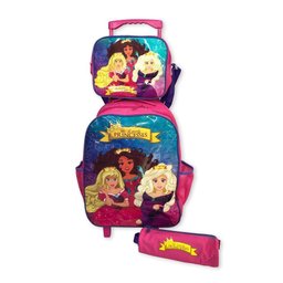 Mochila Infantil Escolar Kit com Bolsa Lancheira e Estojo para Criança Estudar Princesas Rosa - 3