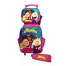 Mochila Infantil Escolar Kit com Bolsa Lancheira e Estojo para Criança Estudar Princesas Rosa - 3