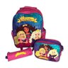 Mochila Infantil Escolar Kit com Bolsa Lancheira e Estojo para Criança Estudar Princesas Rosa - 1
