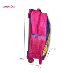 Mochila Infantil Escolar Kit com Bolsa Lancheira e Estojo para Criança Estudar Princesas Rosa - 6