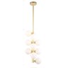 Pendente Vertical Moderno Dourado com Bola Branca 12 Lâmpadas Jabuticaba - 1
