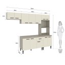Ver imagem 3 de Cozinha Modulada com Balcão Tampo Max 262 Cm Armário Nicho Forno Mdp Cinza Champanhe - Clicklar