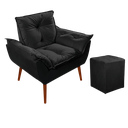 Ver imagem 1 de Conjunto 01 Poltrona Opala Decorativa + 01 Puff Quadrado Decorativo Suede