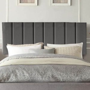 Painel Estofada Carla 100CM Solteiro Courino Cinza - D A DECOR
