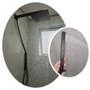 Ver imagem 2 de Ducha Preta Quadrada Inox 20x20 Desviador Chuveirinho Aquecimento a Gás Área Externo Creatore Metais