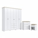 Ver imagem 2 de Conjunto Quarto Casal Completo 3 Peças 6 Portas 7 Gavetas Americano Cor Branco - Decibal Móveis