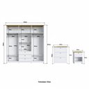 Ver imagem 4 de Conjunto Quarto Casal Completo 3 Peças 6 Portas 7 Gavetas Branco - Decibal Móveis