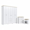 Ver imagem 3 de Conjunto Quarto Casal Completo 3 Peças 6 Portas 7 Gavetas Branco - Decibal Móveis